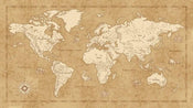 Komar Vintage World Map Vlies Fototapete 500x280cm 10-Bahnen | Yourdecoration.de