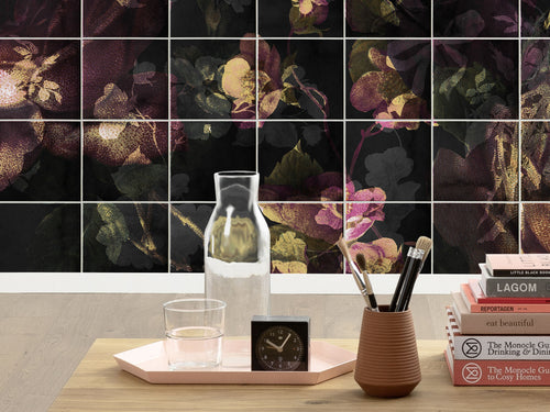 Komar Vlies Fototapete Inx8 080 Tiles Flowers Details | Yourdecoration.de