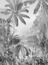 Komar Lac Tropical Black And White Vlies Fototapete 200x270cm 2-bahnen | Yourdecoration.de