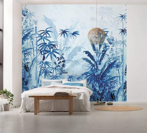 Komar Blue Jungle Vlies Fototapete 300x280cm 3-bahnen Sfeer | Yourdecoration.de