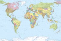 Komar World Map Vlies Fototapete 368x248cm | Yourdecoration.de